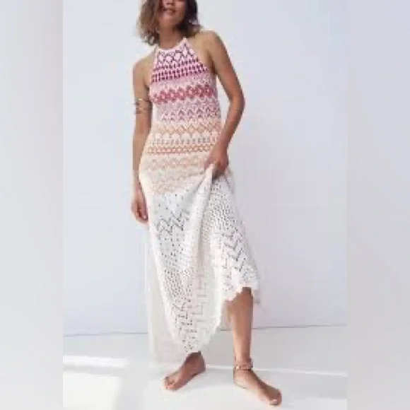 NWOT Free People Ikat Oasis crochet Maxi Dress NWOT Free People Ikat Oasis crochet Maxi Dress
